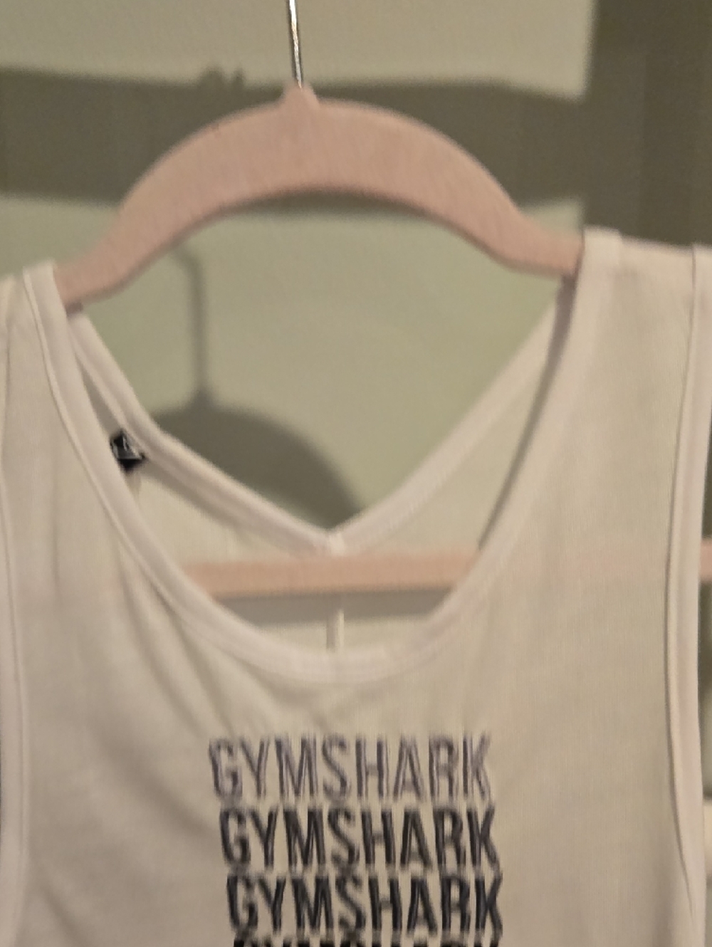 Gymshark Pale Pink Cross-Back Gym Tank with Stacked Logo Medium NWT - Picture 6 of 9